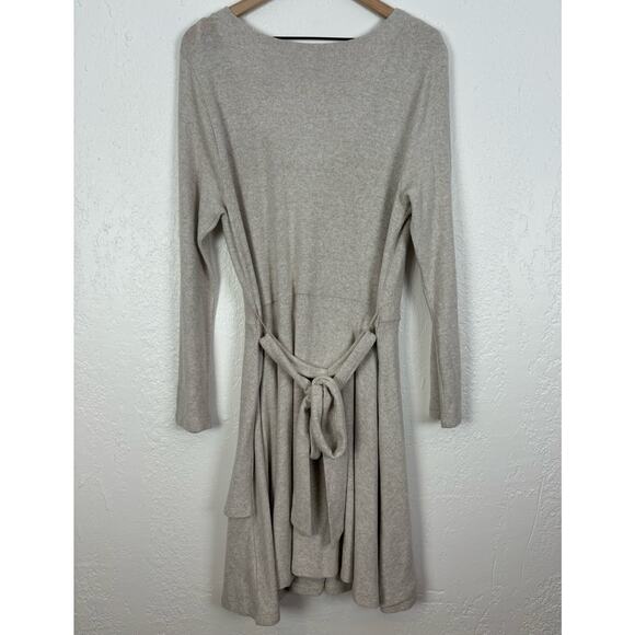Anthropologie Saturday Sunday Cloud Fleece Faux Wrap Sweater Dress NWT Large - Picture 2 of 5